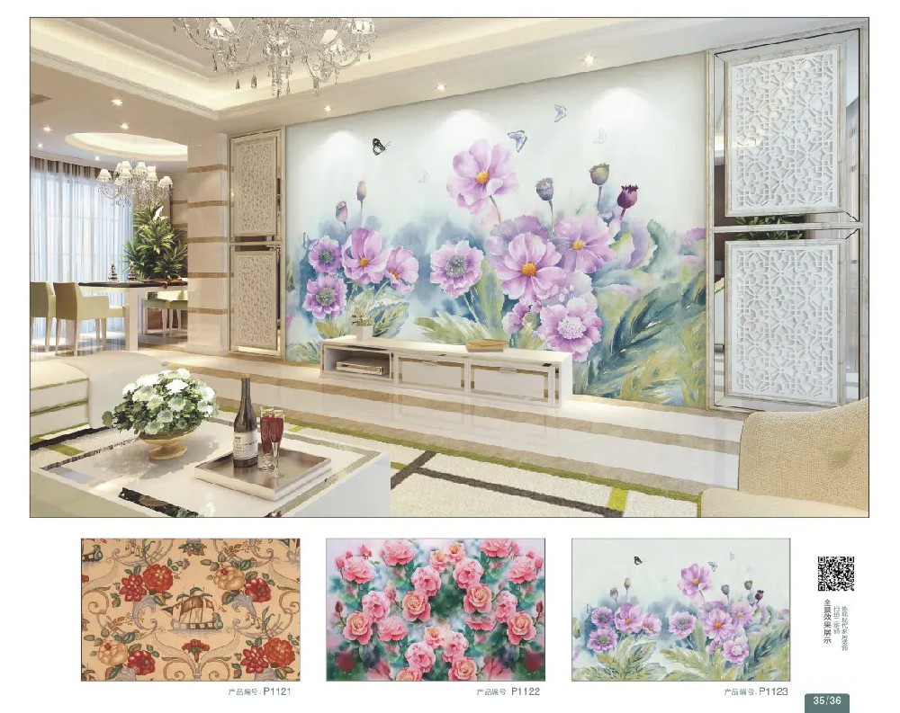 Seamless Fabric Wall Covering-Smile Flowers